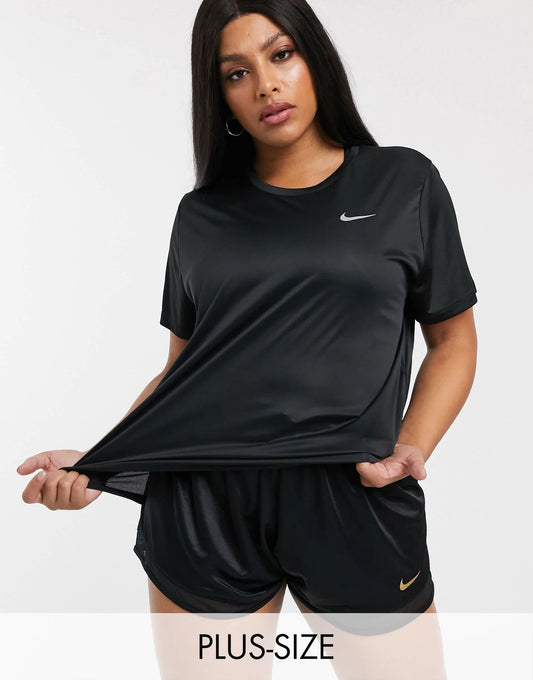Nike Running Plus short sleeve miler t-shirt in black