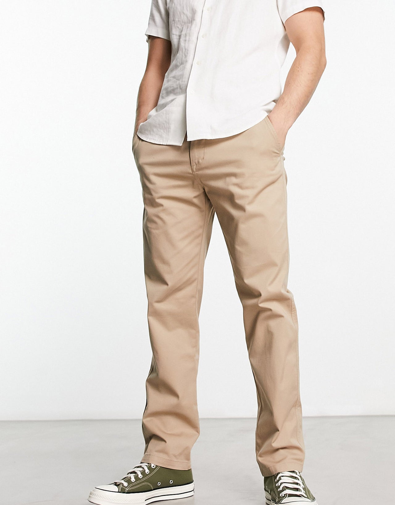 Pull&Bear 2 pack chinos in black and beige