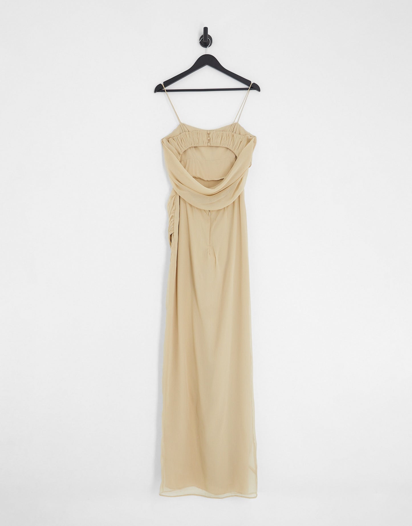 ASOS DESIGN Tall corset maxi dress with soft cowl front in stone