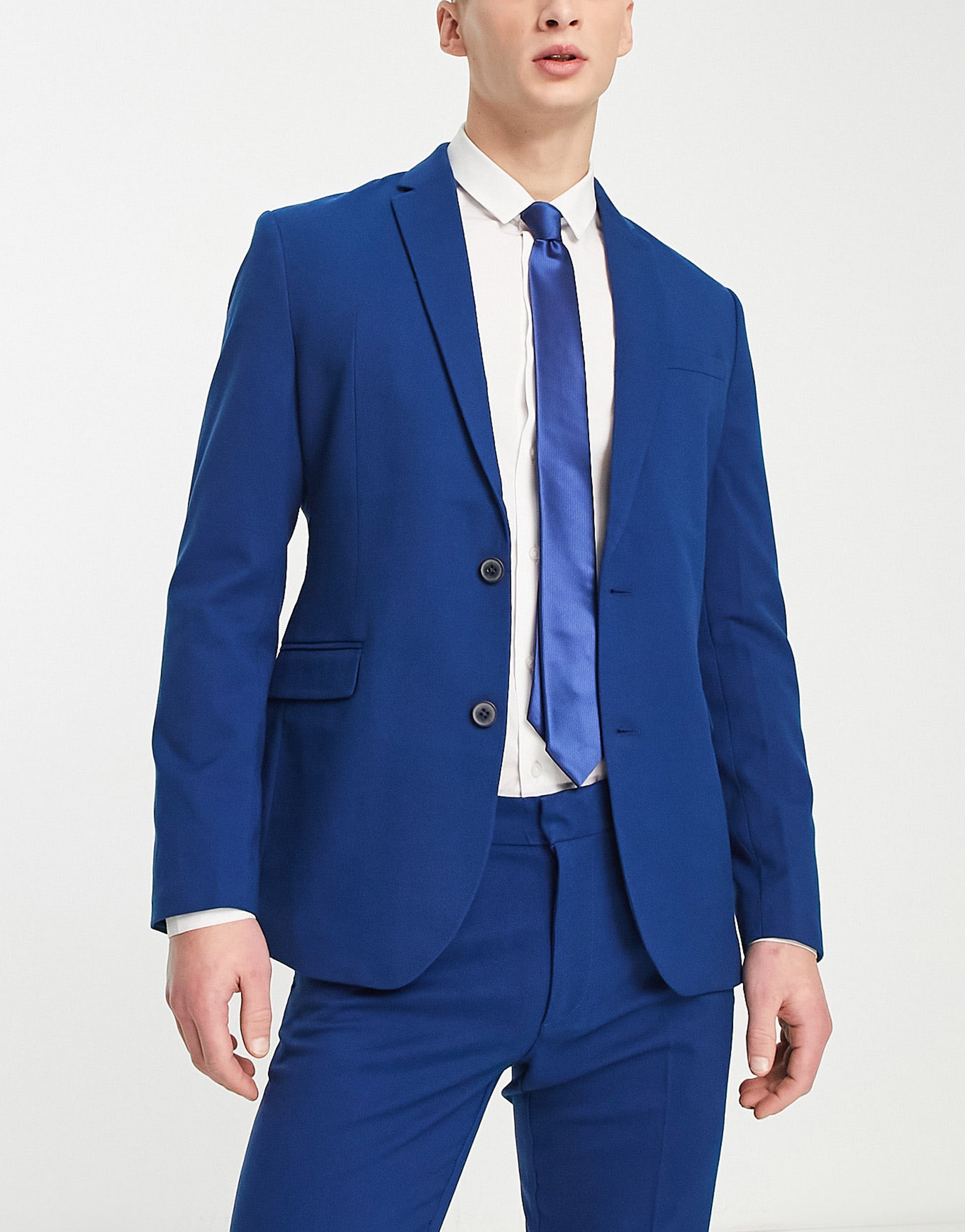 New Look skinny suit jacket in indigo