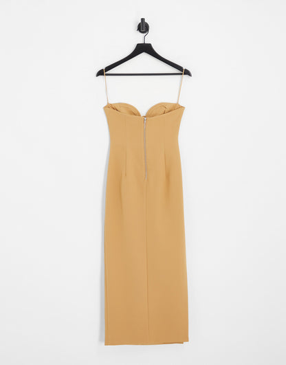 Bardot balloon sleeve cut-out maxi dress in painterly floral