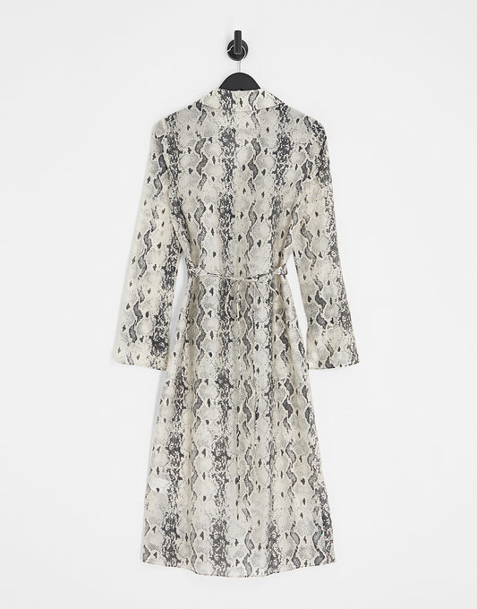& Other Stories wrap midi dress in snake print