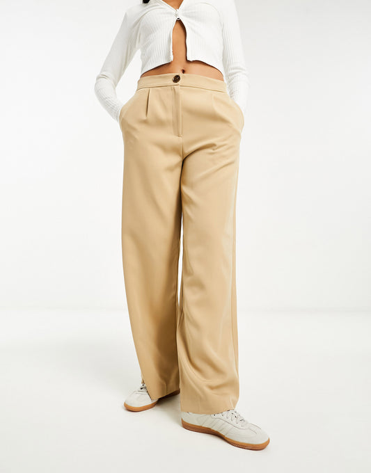 Miss Selfridge tailored wide leg trouser in stone