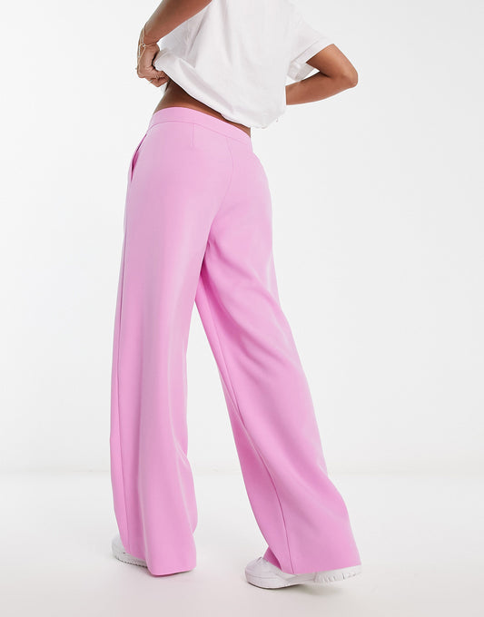 Miss Selfridge tailored wide leg trouser in pink