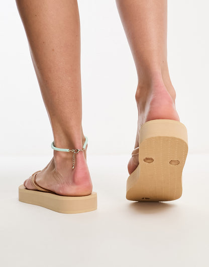 Havaianas Flatform flip flops in gold