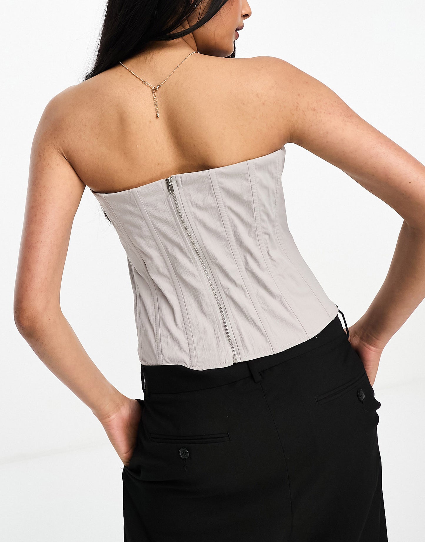 Extro & Vert structured bandeau corset top in stone