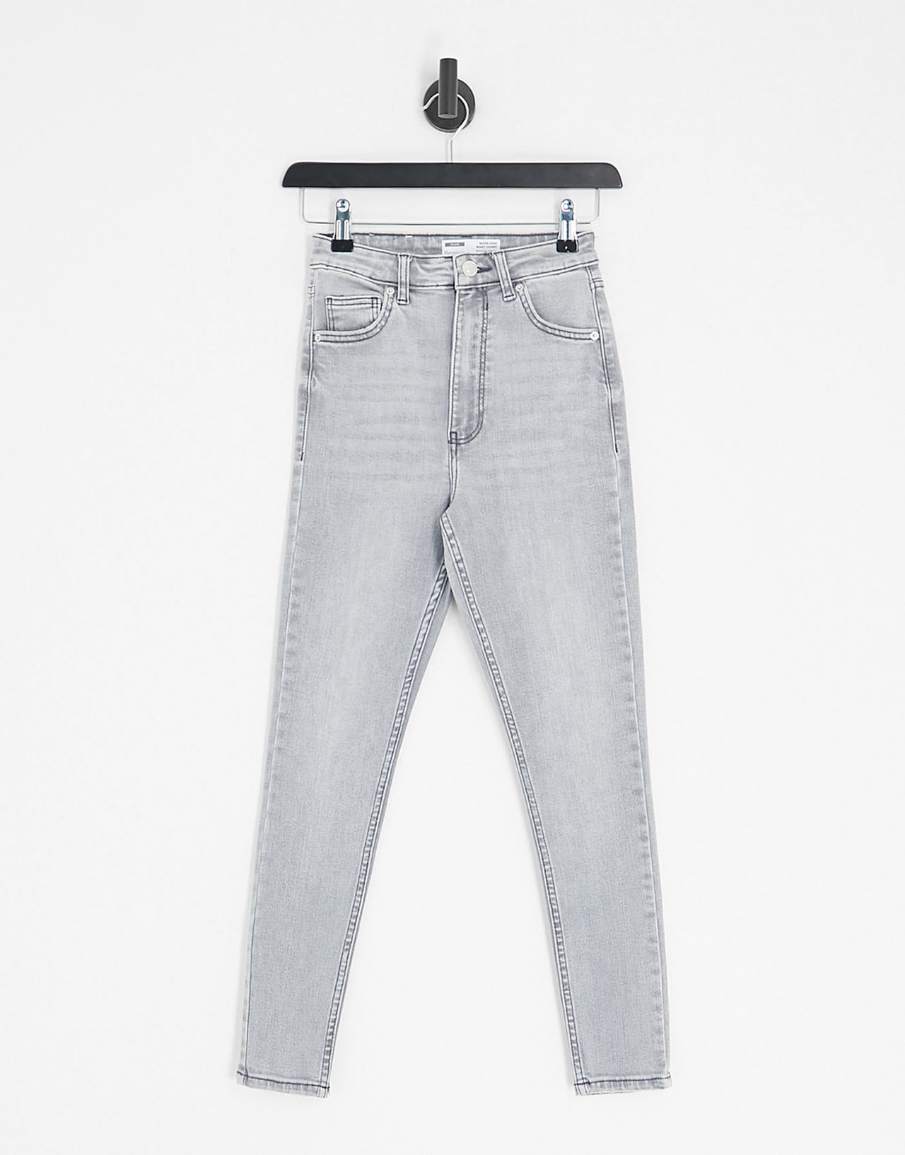 Bershka Petite high waist ankle length skinny jean in grey