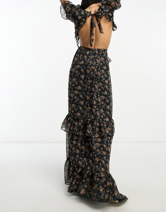 Reclaimed Vintage limited edition maxi ruffle dress in floral