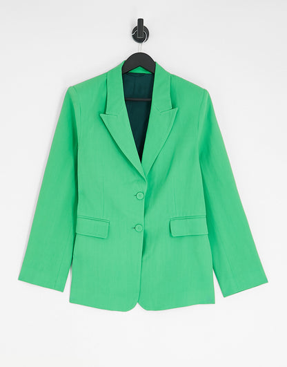 & Other Stories co-ord wool blend blazer in bright green
