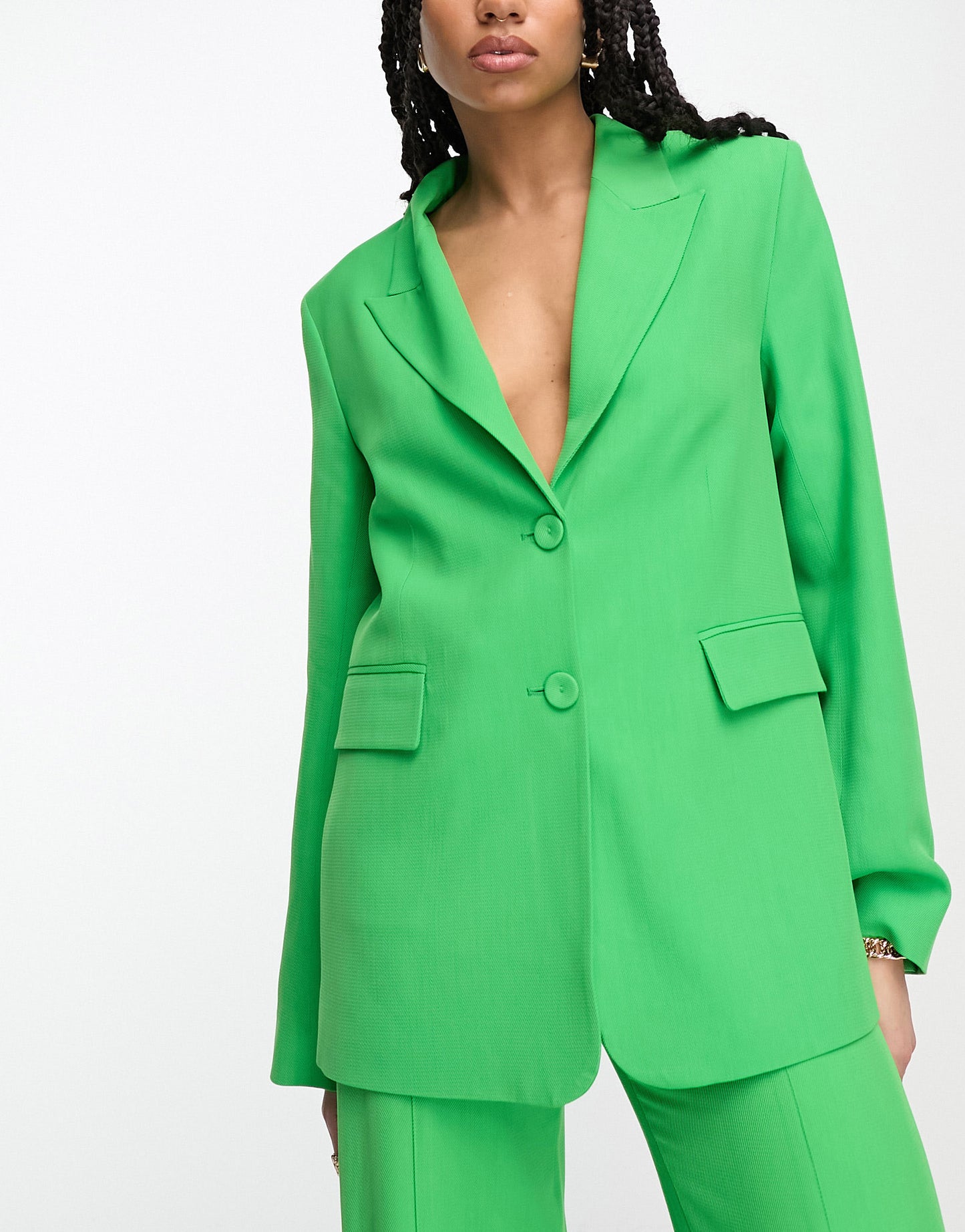 & Other Stories co-ord wool blend blazer in bright green