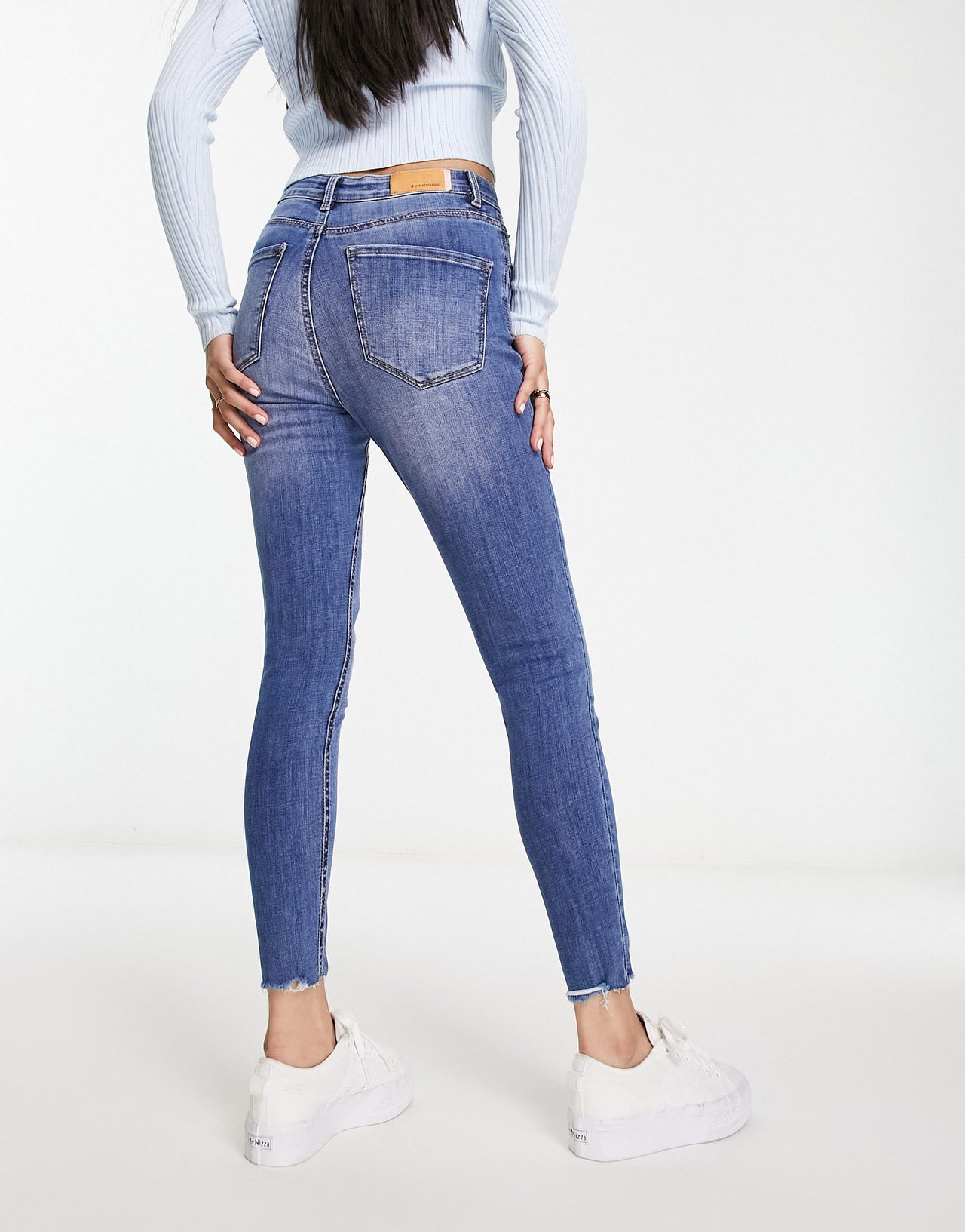 Stradivarius high waist skinny jean in blue