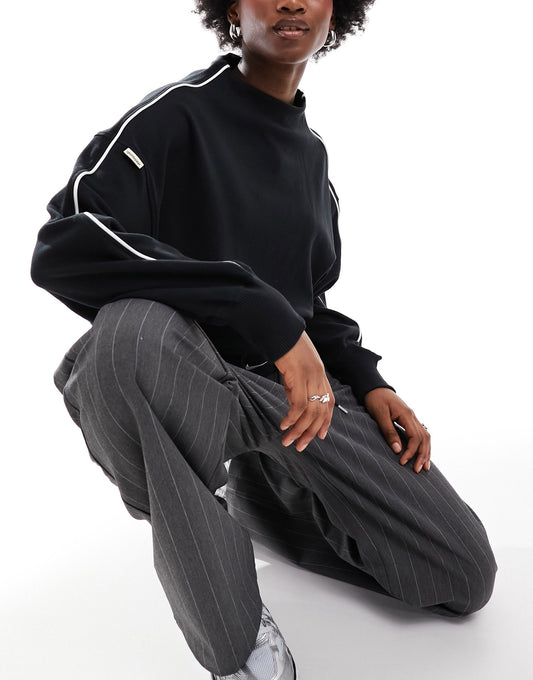 Nike Sportswear Collection mock neck long sleeve t-shirt in black