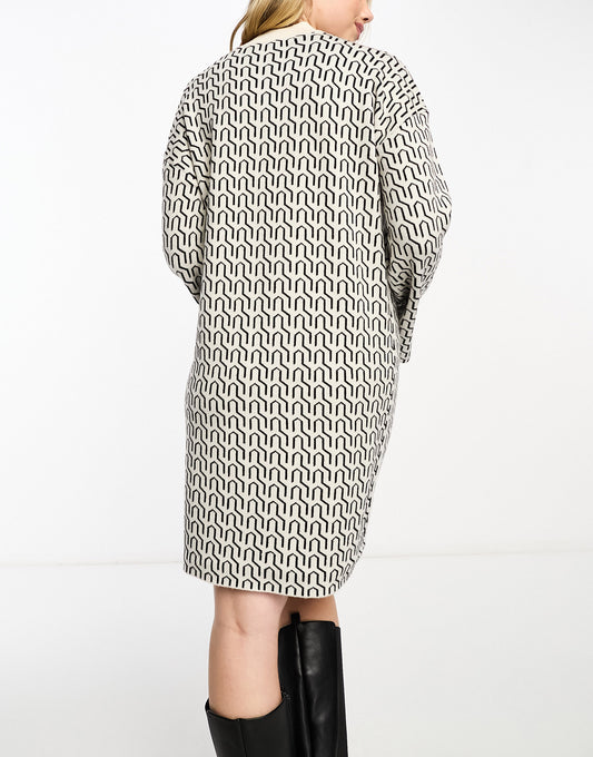 Vero Moda geo knitted mini dress in mono