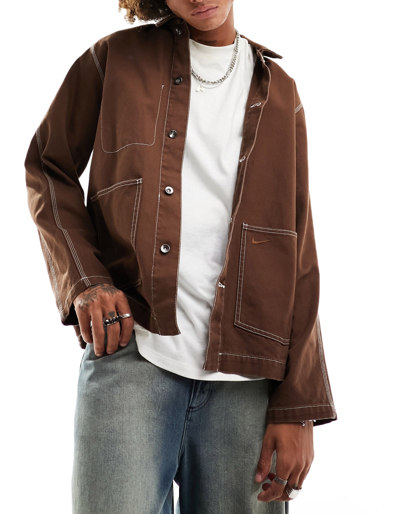 Nike Life chore jacket in brown