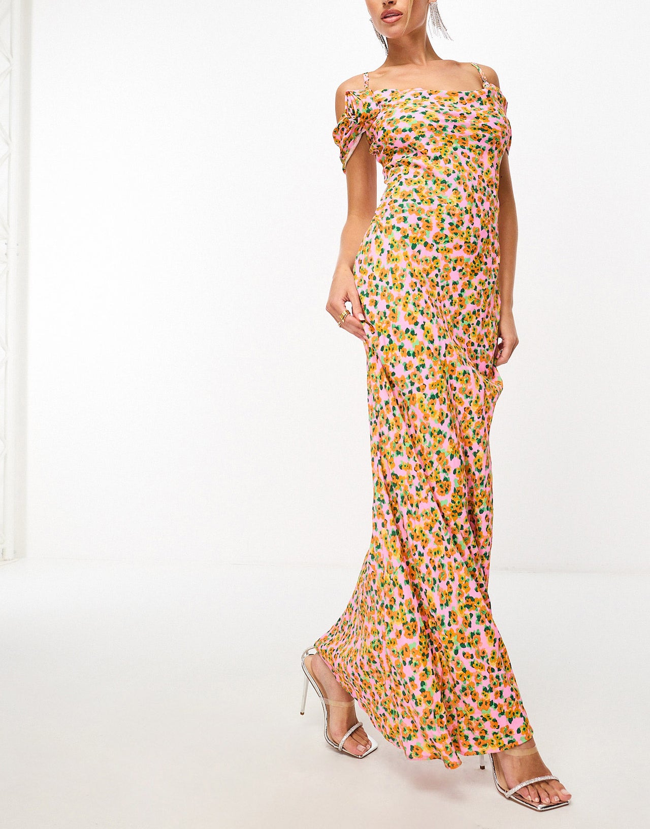 AFRM Vera ditsy print maxi dress in pink