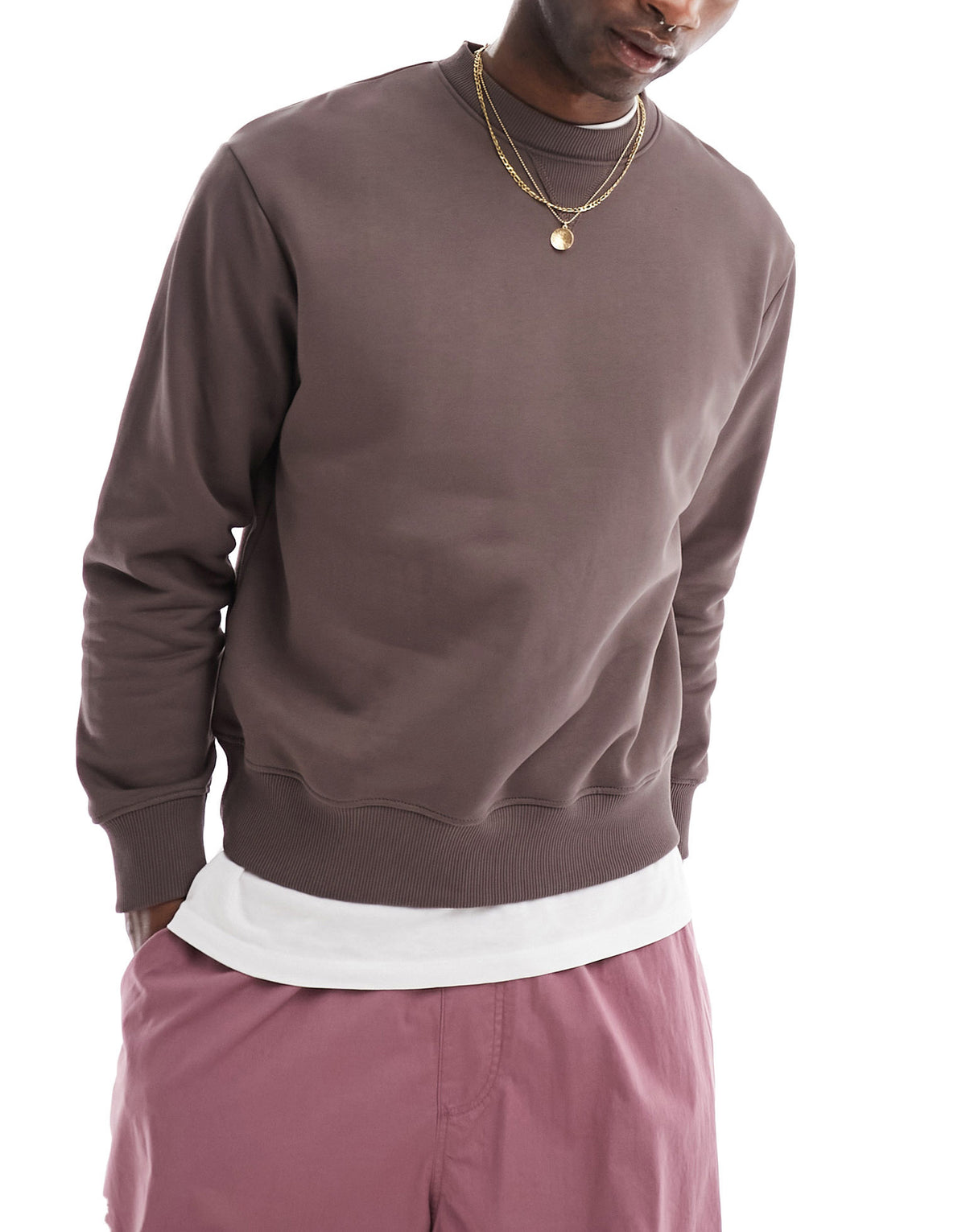 ASOS DESIGN heavyweight oversized sweatshirt in washed brown