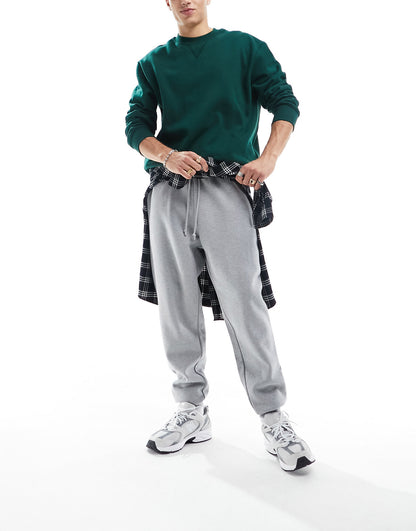 ASOS DESIGN premium heavyweight oversized sweatshirt 400gsm in dark green - DGREEN