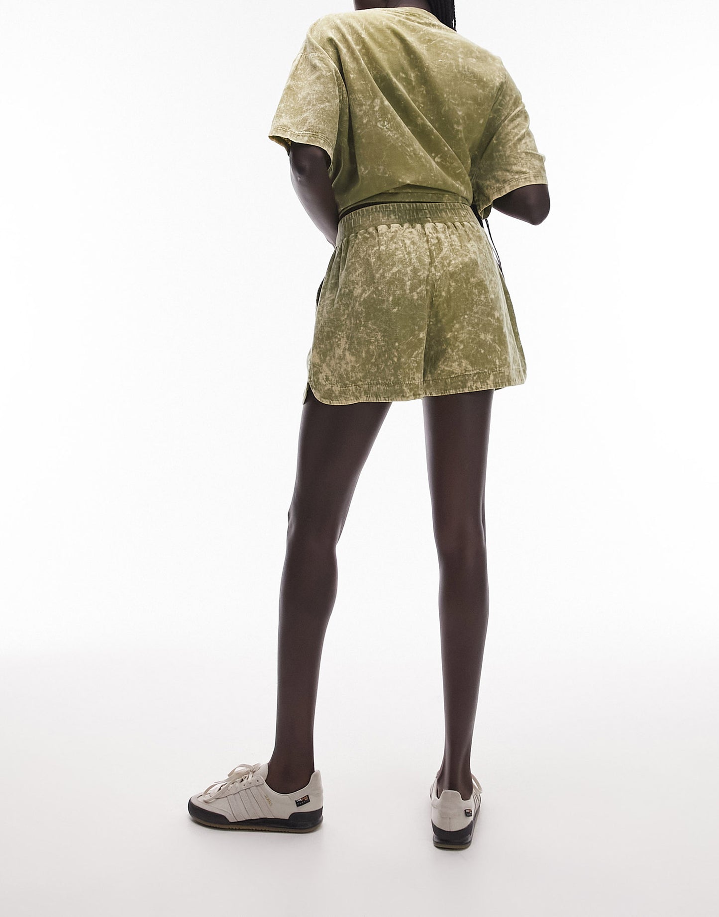 coord acid wash woven runner short in yellow ASOS Sample Sale