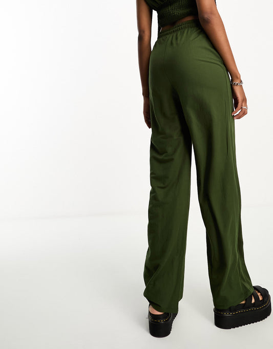 Only Tall straight leg trouser co-ord in khaki