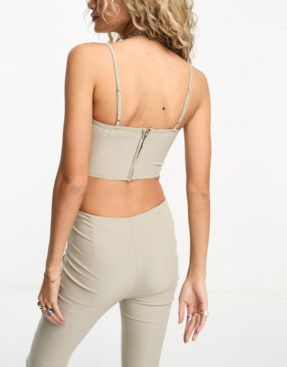 Heartbreak bengaline cami top co-ord in grey