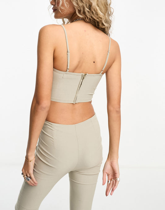 Heartbreak bengaline cami top co-ord in grey