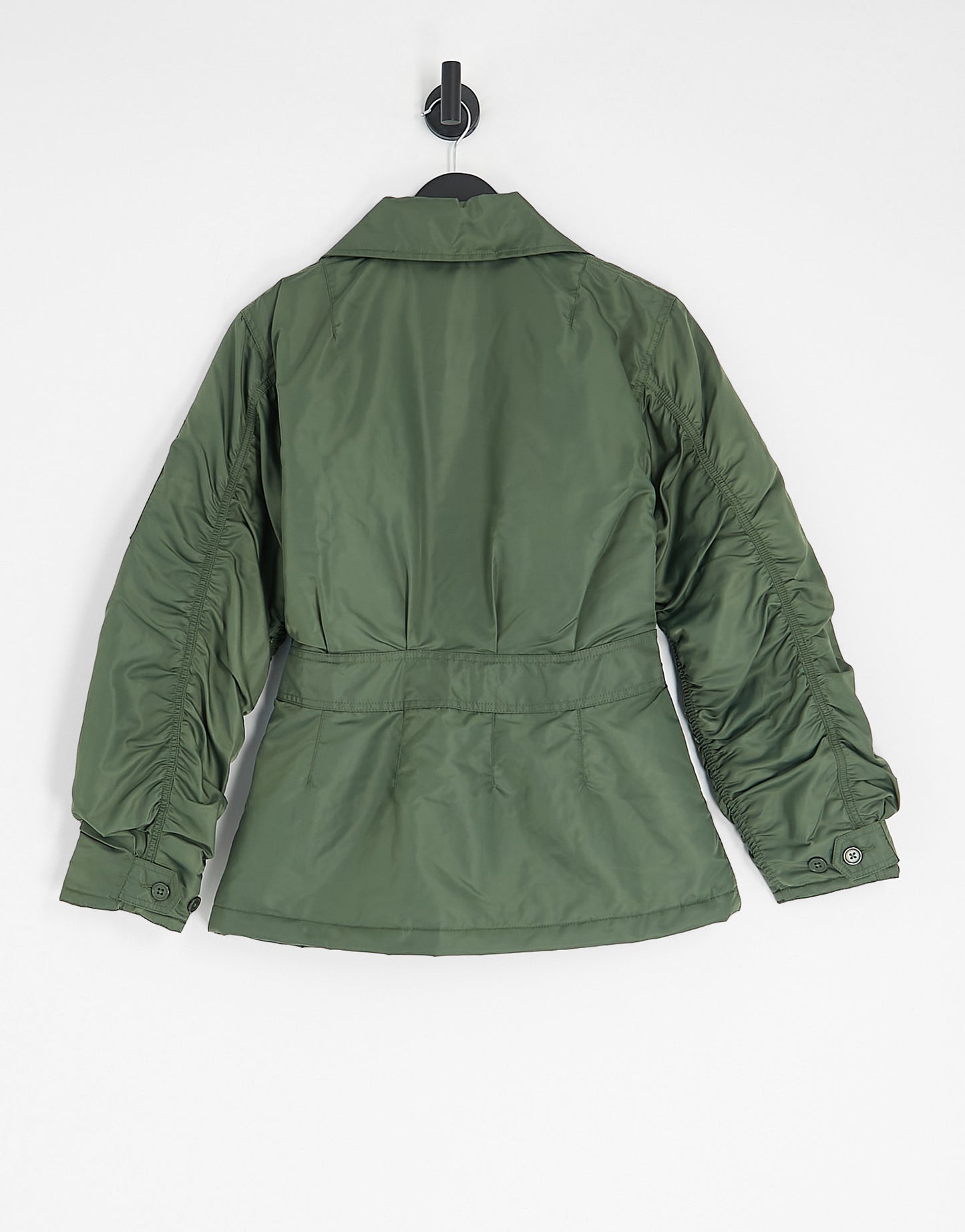 COLLUSION nylon jacket with with fitted waist in khaki