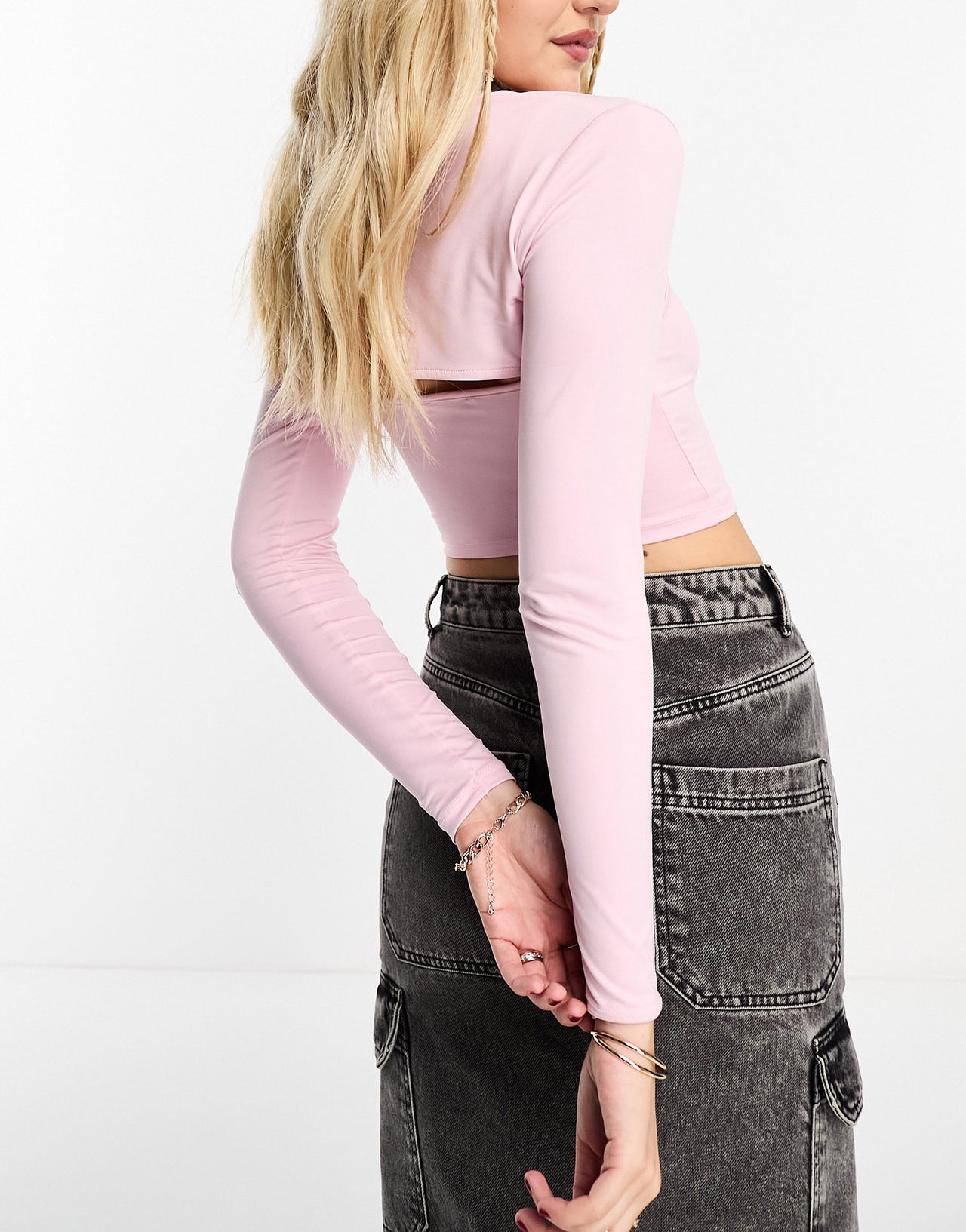 Stradivarius 2 in 1 shrug in pink