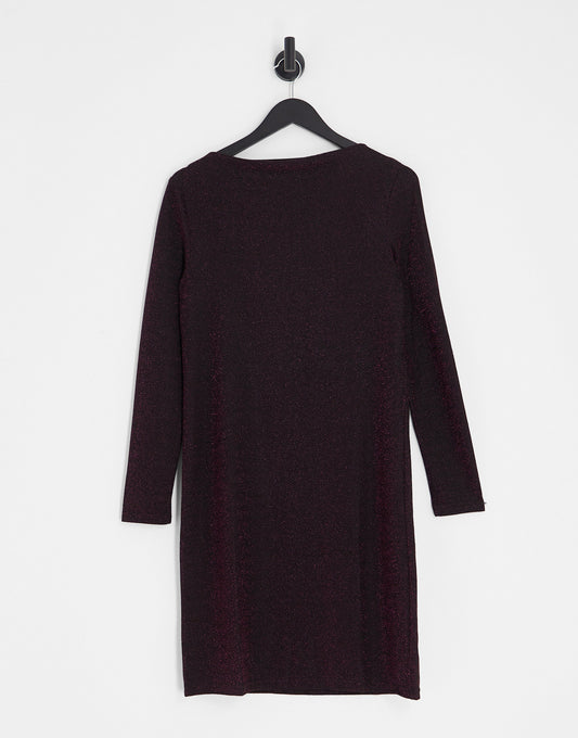 Mamalicious maternity glitter midi dress in black