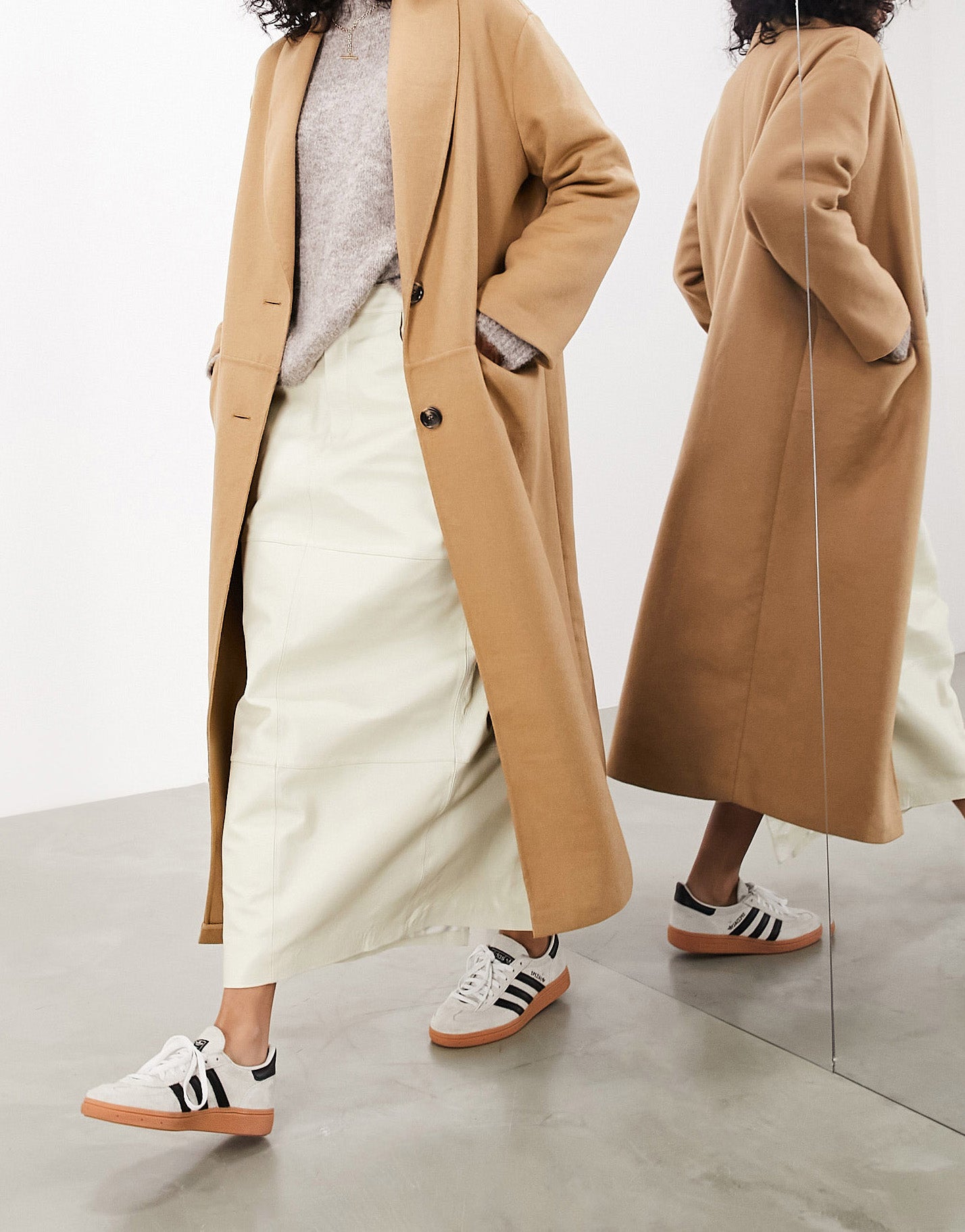 ASOS EDITION wool mix clean maxi coat in camel