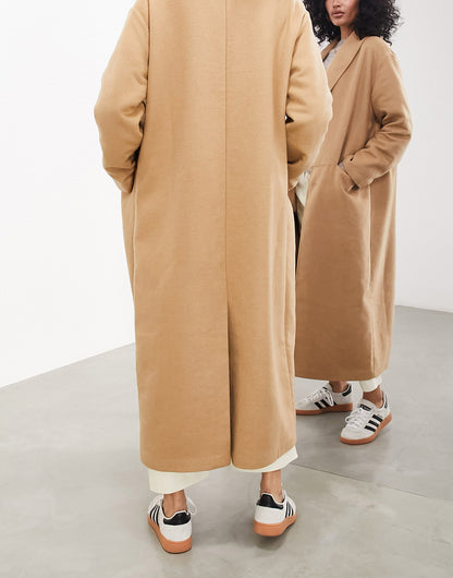 ASOS EDITION wool mix clean maxi coat in camel