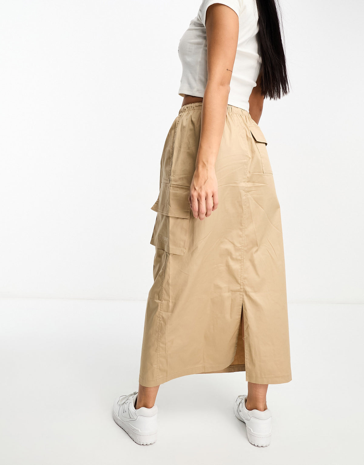 Sixth June cargo maxi skirt in beige