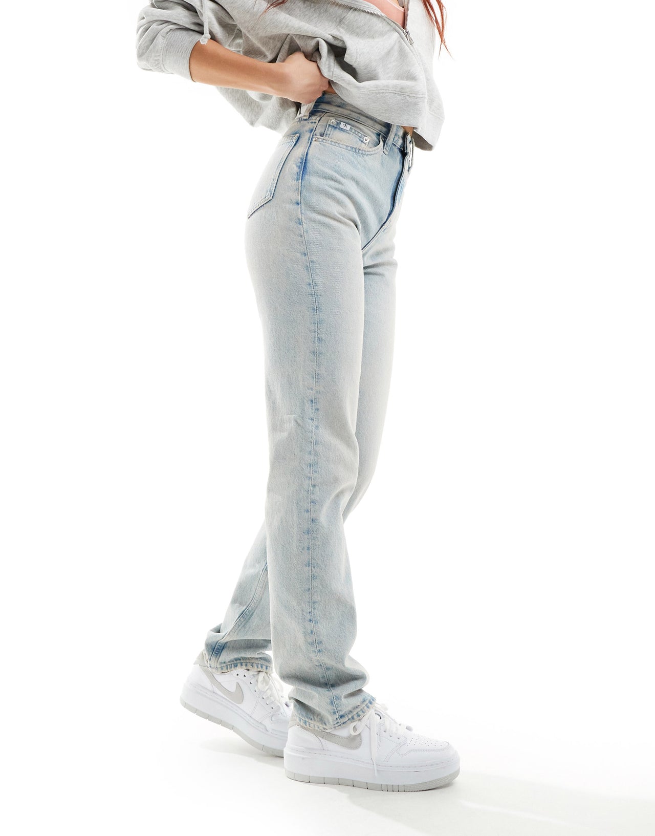 Calvin Klein Jeans high rise straight jeans in light wash