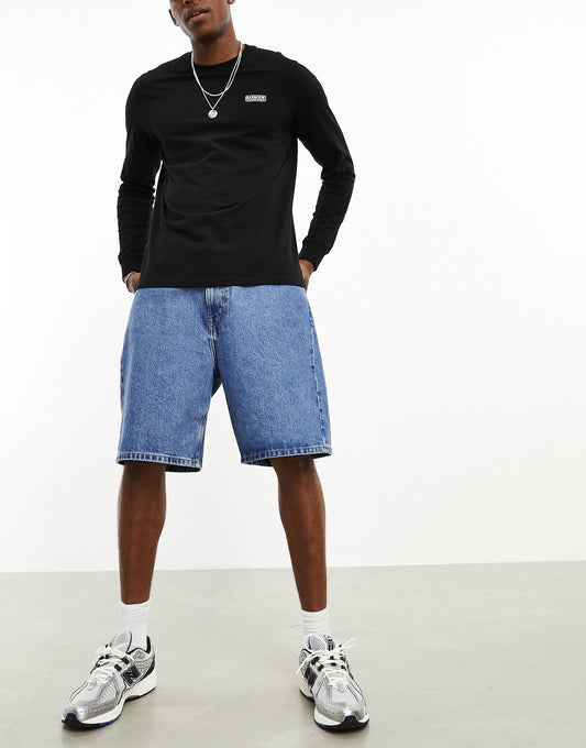 Barbour International Exhaust long sleeve t-shirt with back print in black