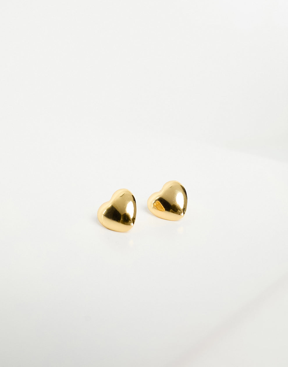 ASOS DESIGN 14k gold plated stud earrings with puff heart design ASOS