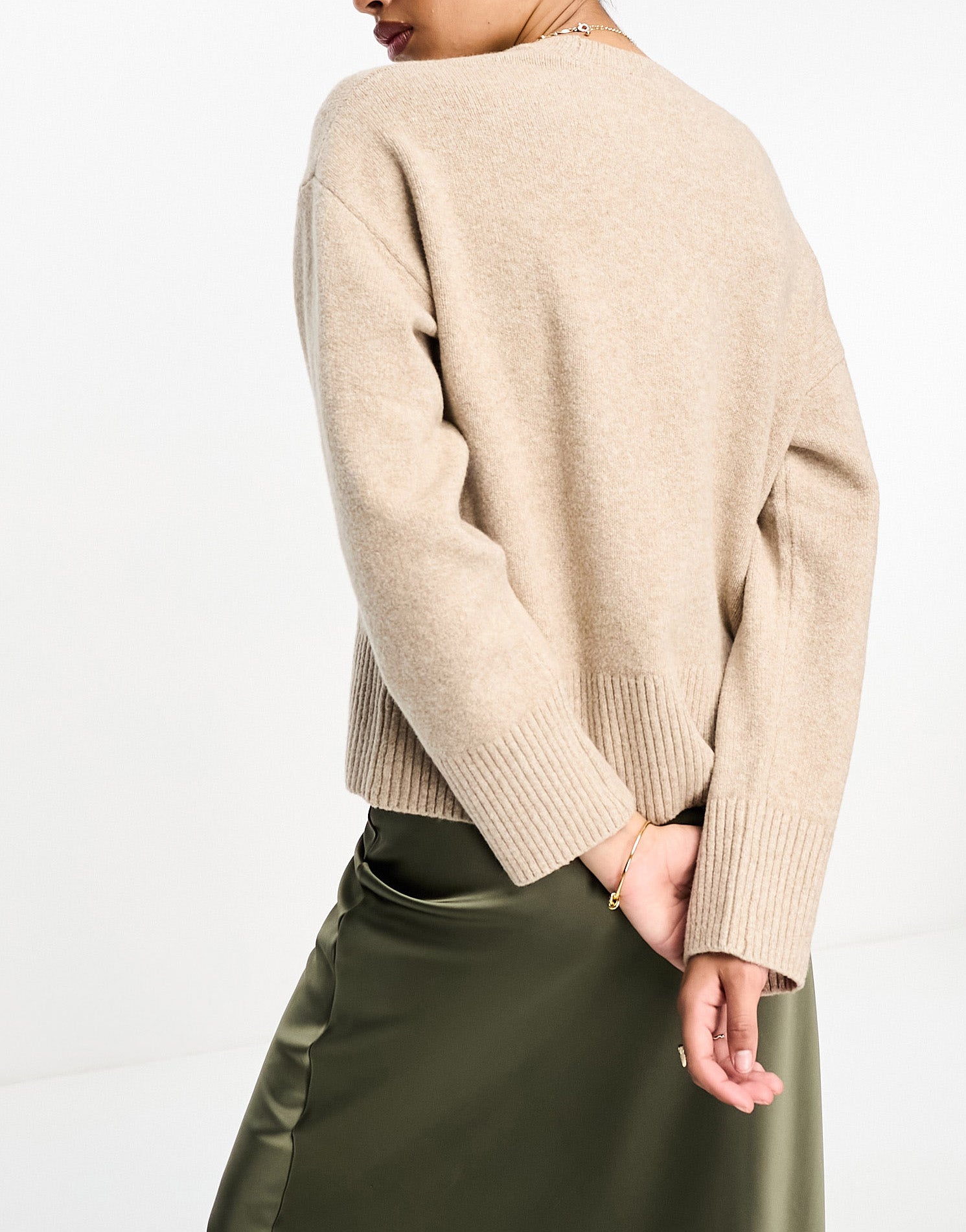 & Other Stories crew neck sweater in greyish brown