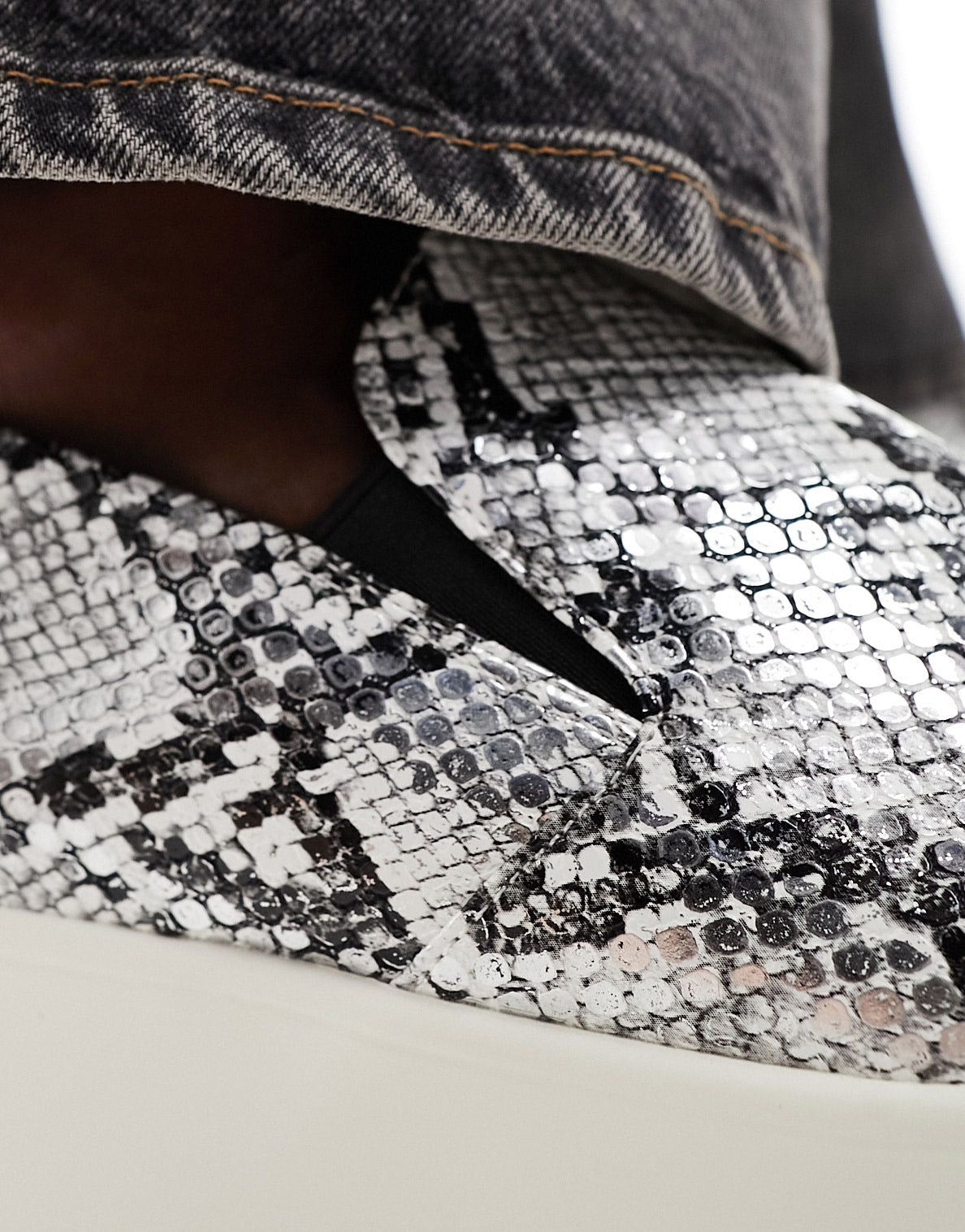 Simply Be Wide Fit flatform slip on trainers in black