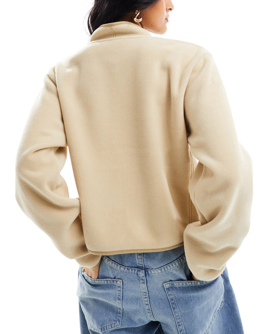 Rains Durban short fleece jacket in sand