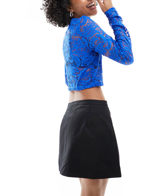 Noisy May lace cardigan in blue