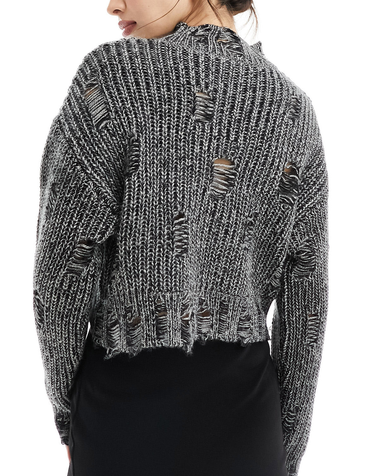 Pimkie distressed jumper in charcoal grey