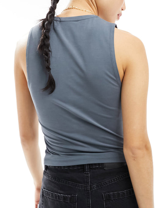 Weekday soft tank top in dark blue