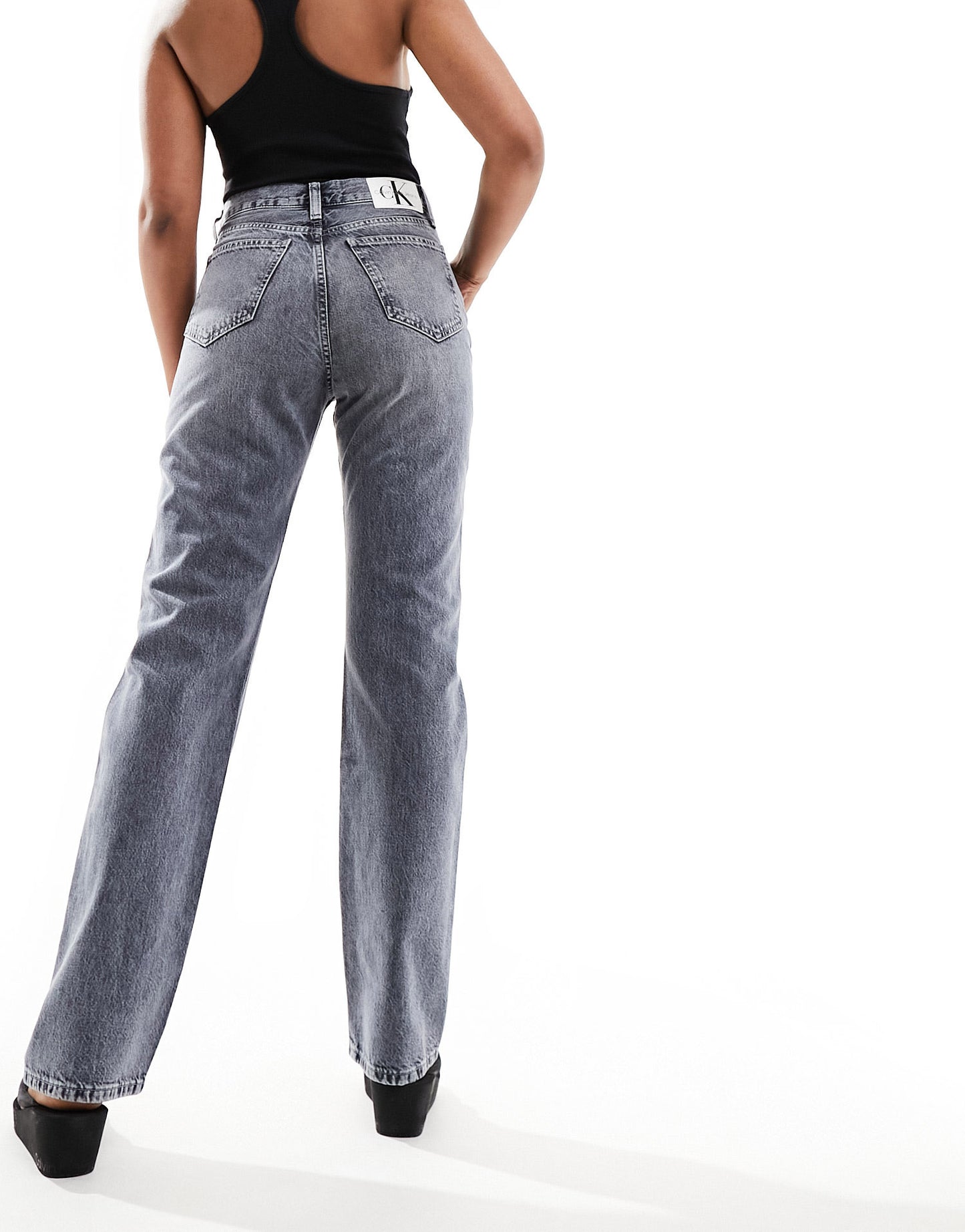 Calvin Klein Jeans high rise straight jean in grey