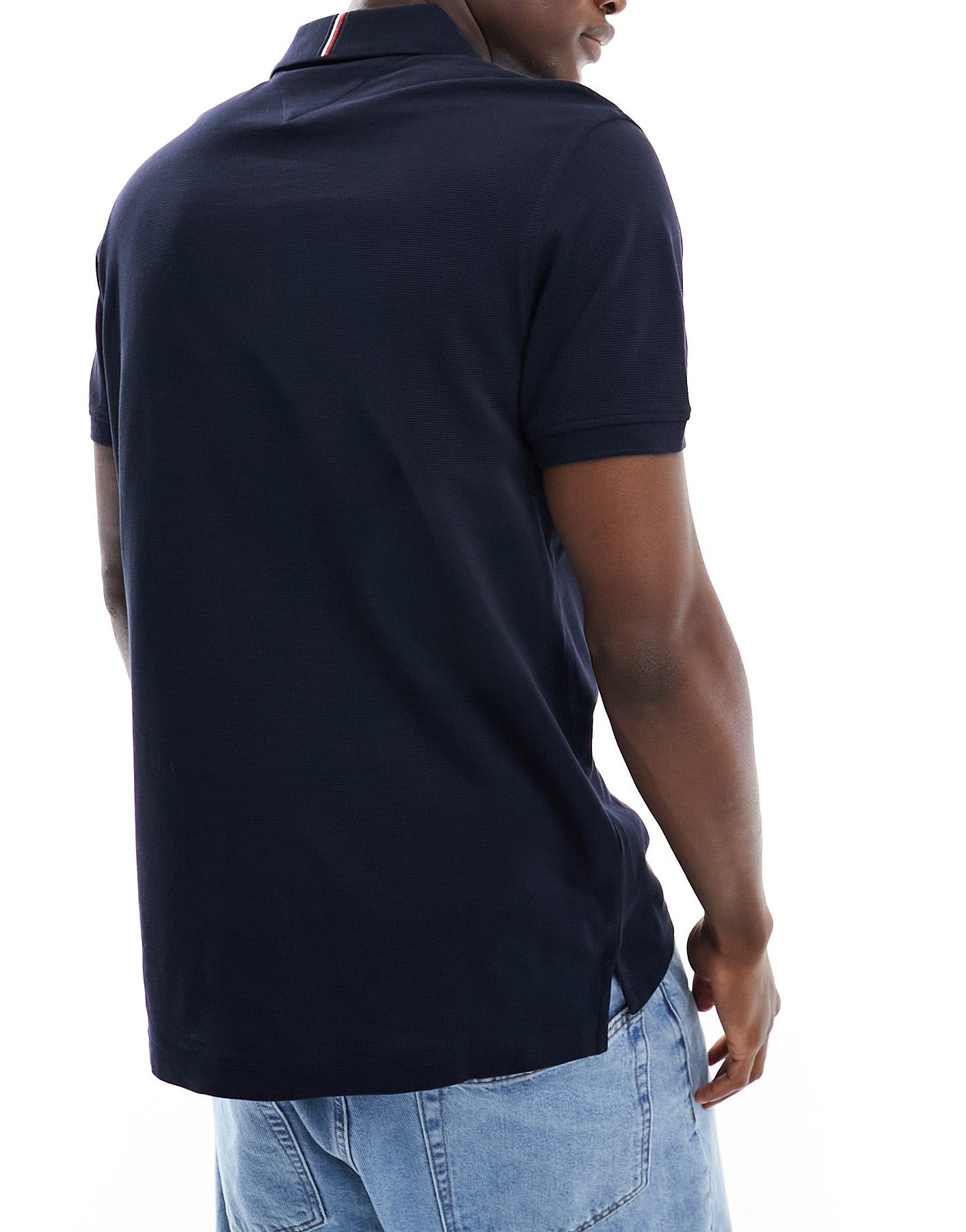 Tommy Hilfiger stripe chest regular polo in navy