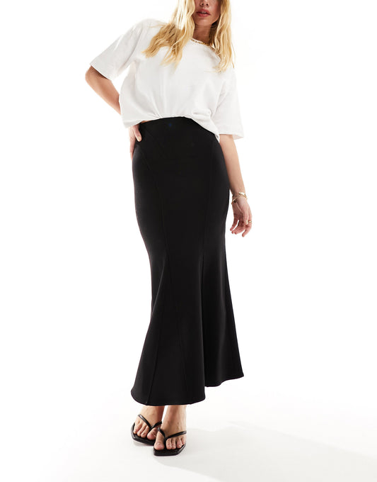 & Other Stories fluted maxi skirt in black