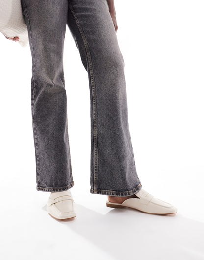 Stradivarius slip on loafer mule in ecru
