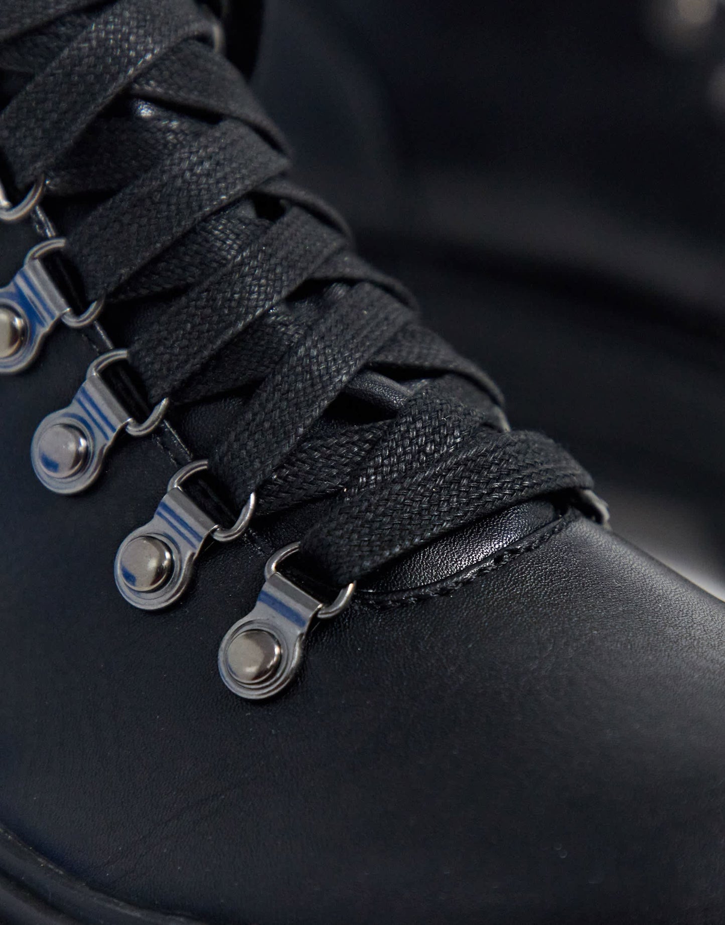 Bershka lace front hiker boots in black
