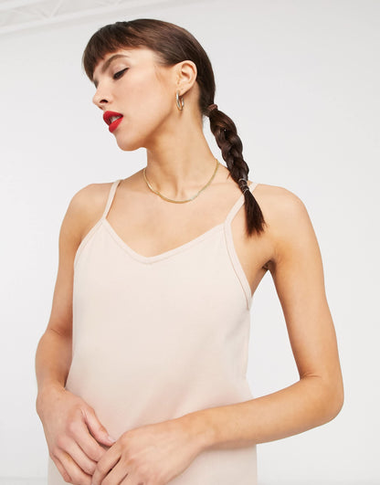 Nike premium jersey slip dress in beige