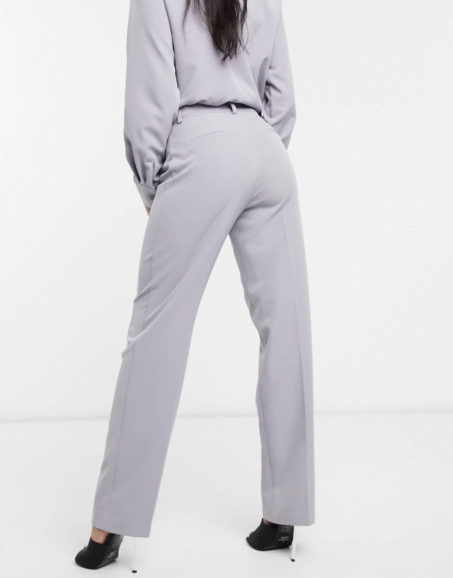 NA-KD co-ord creased straight leg trousers in dusty blue