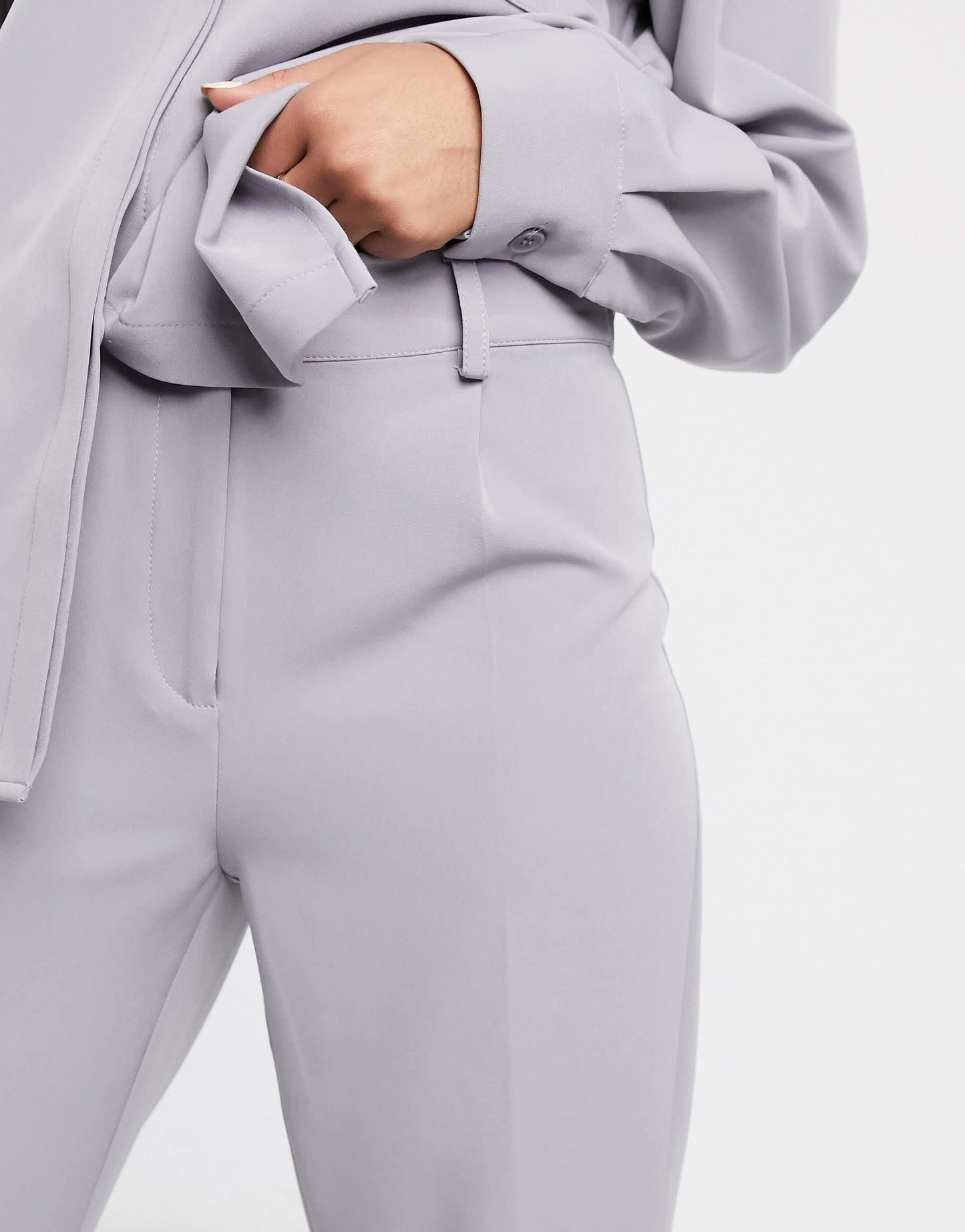 NA-KD co-ord creased straight leg trousers in dusty blue
