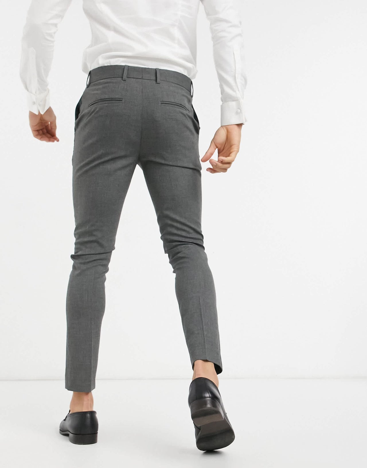 New Look skinny suit trouser in dark grey