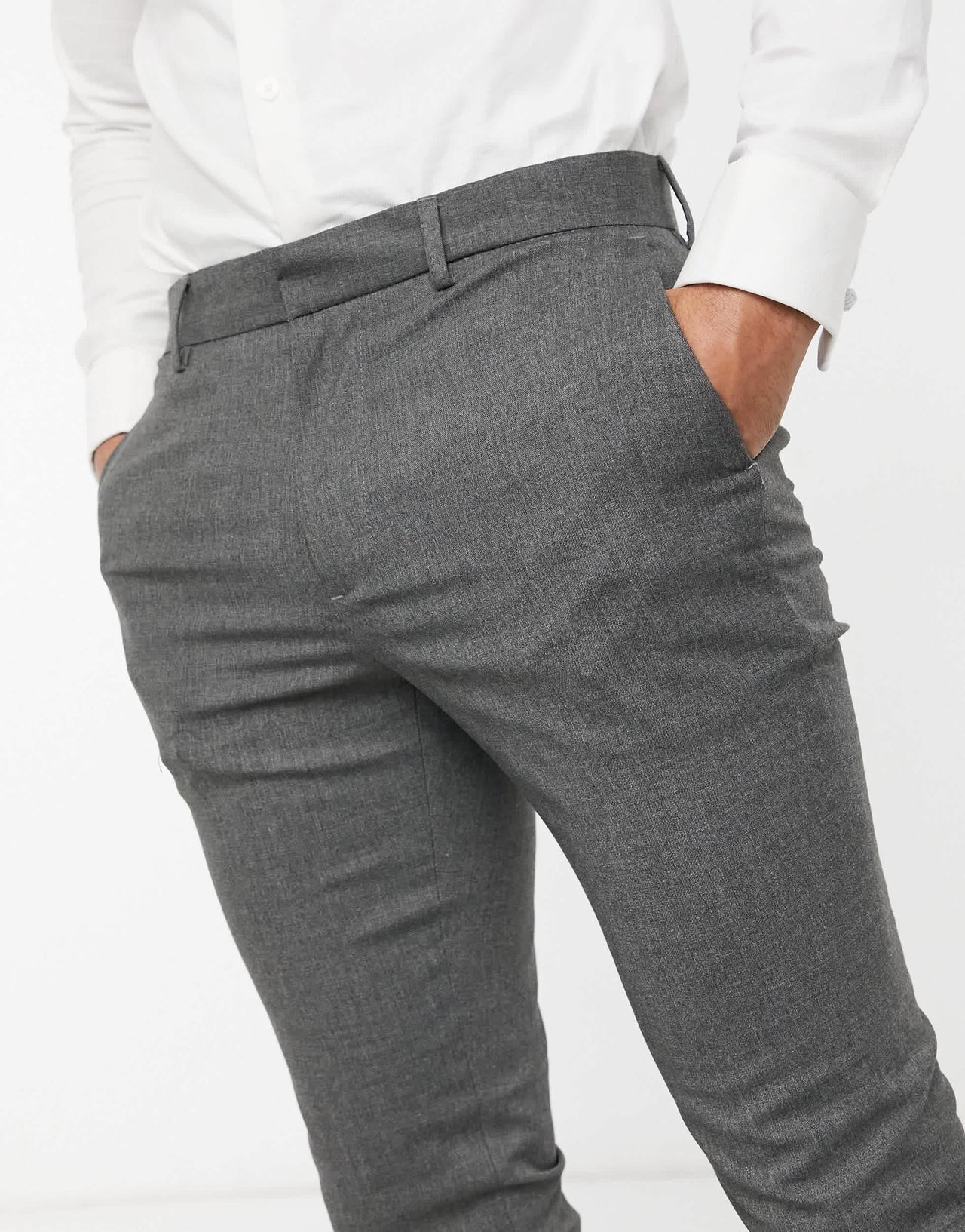 New Look skinny suit trouser in dark grey
